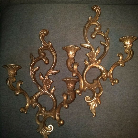 Beautiful Set of Vintage Syroco Candle Sconces